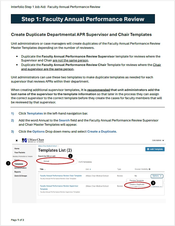 step 1: create duplicate templates