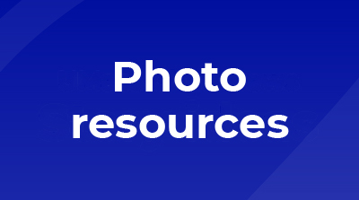 Blue graphic with white text that says "Photo resources"