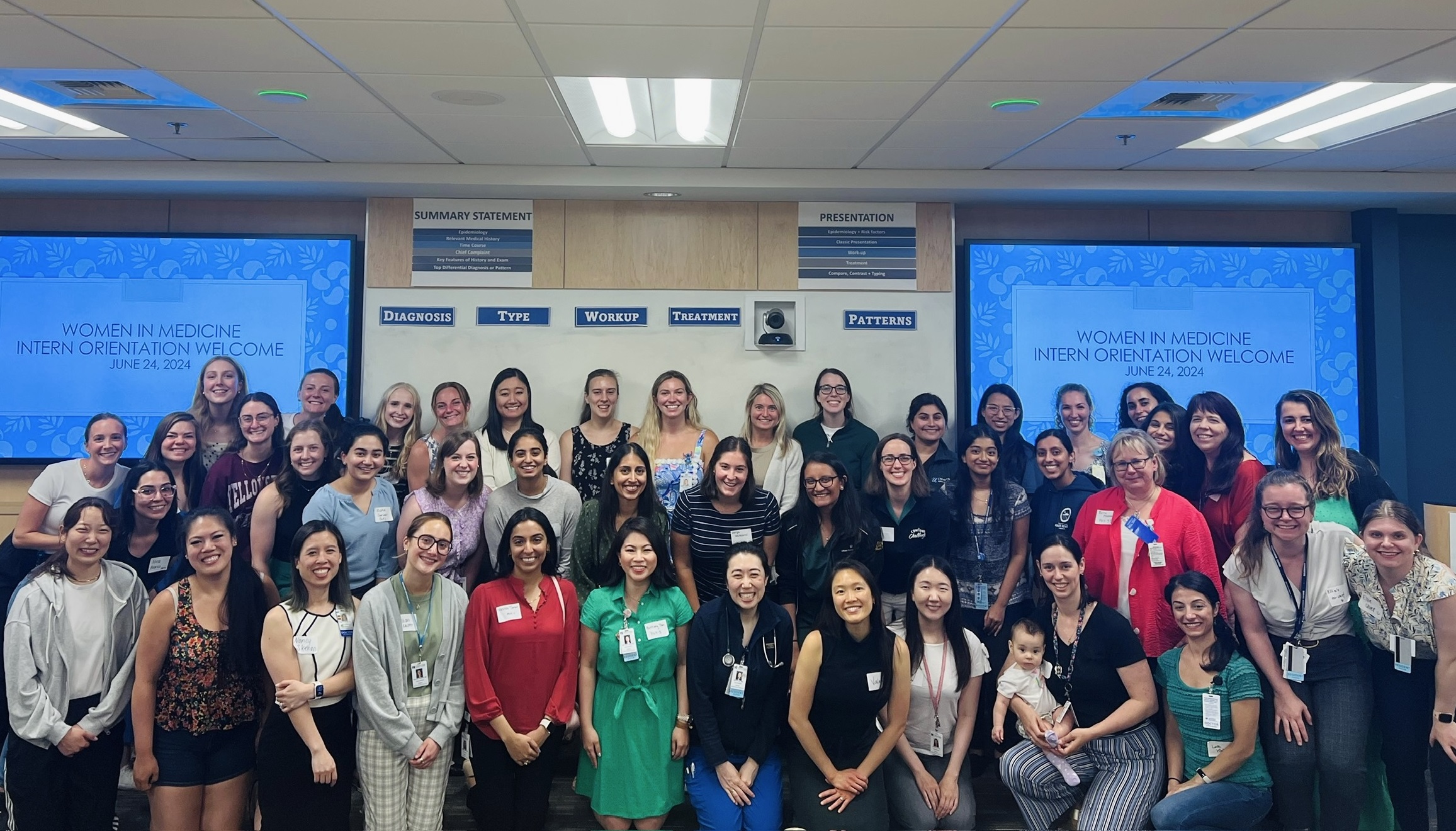 Image of Women in Medicine individuals attending an intern orientation event