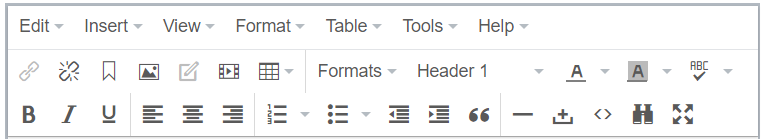 WYSIWYG menu bar