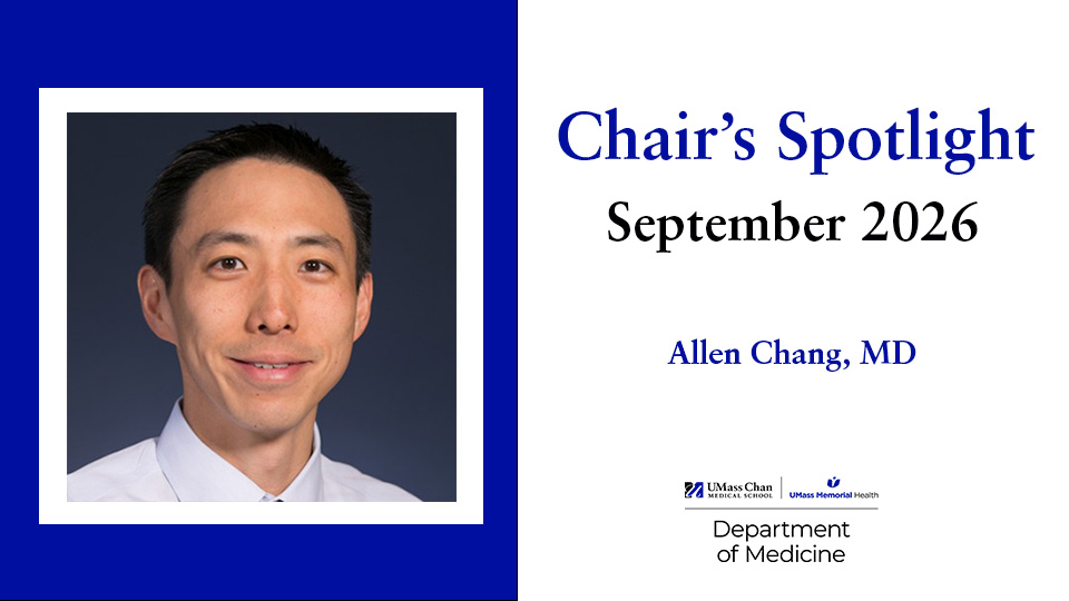 Chair's Spotlight September 2026, Allen Chang, MD