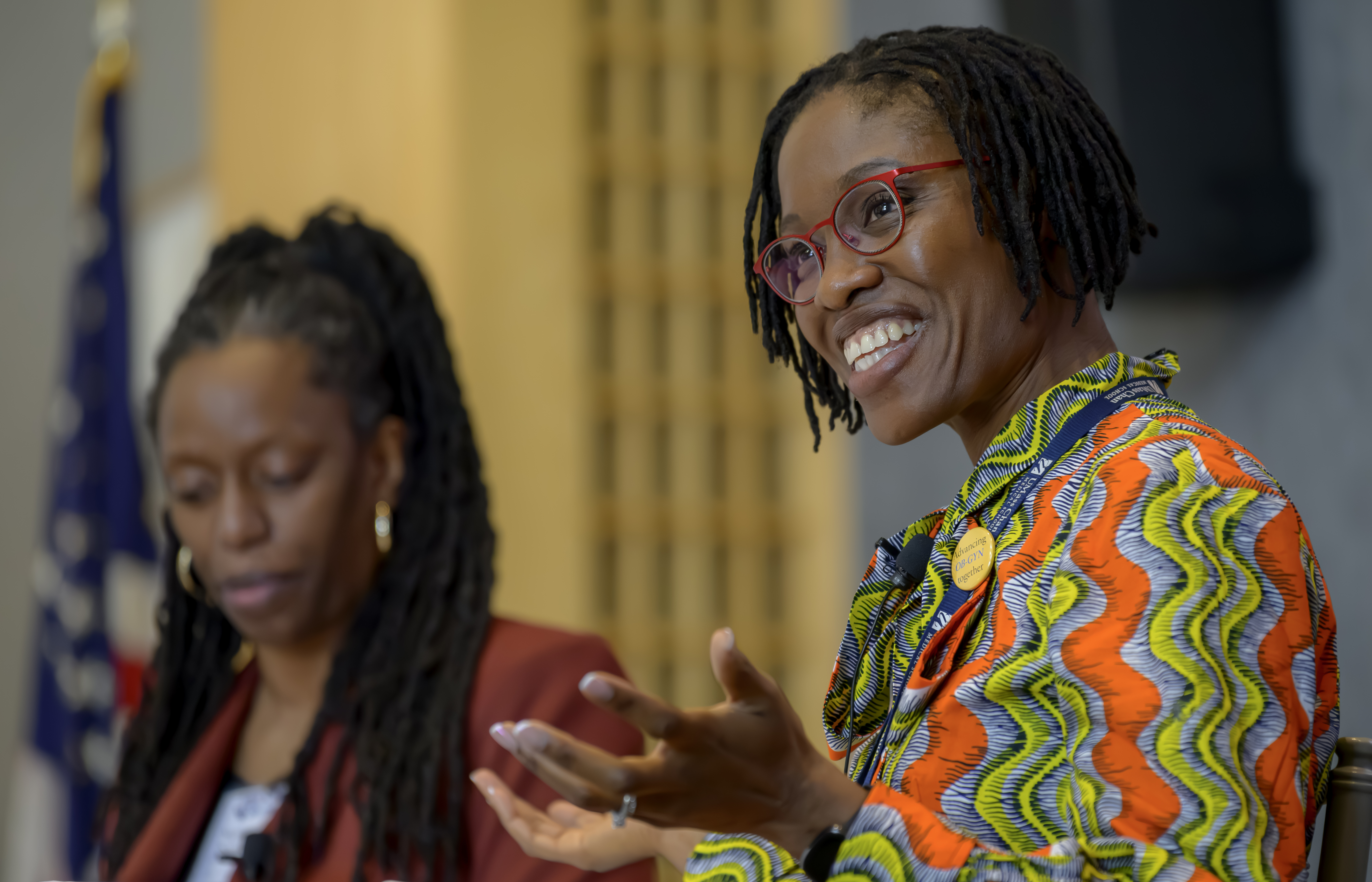 two women laughing