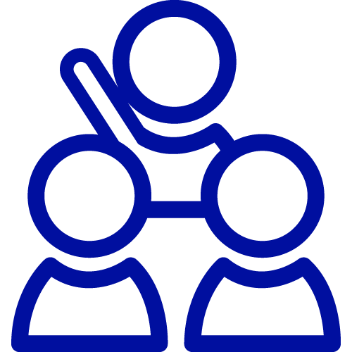 3 bubble bodies with one raising its hand