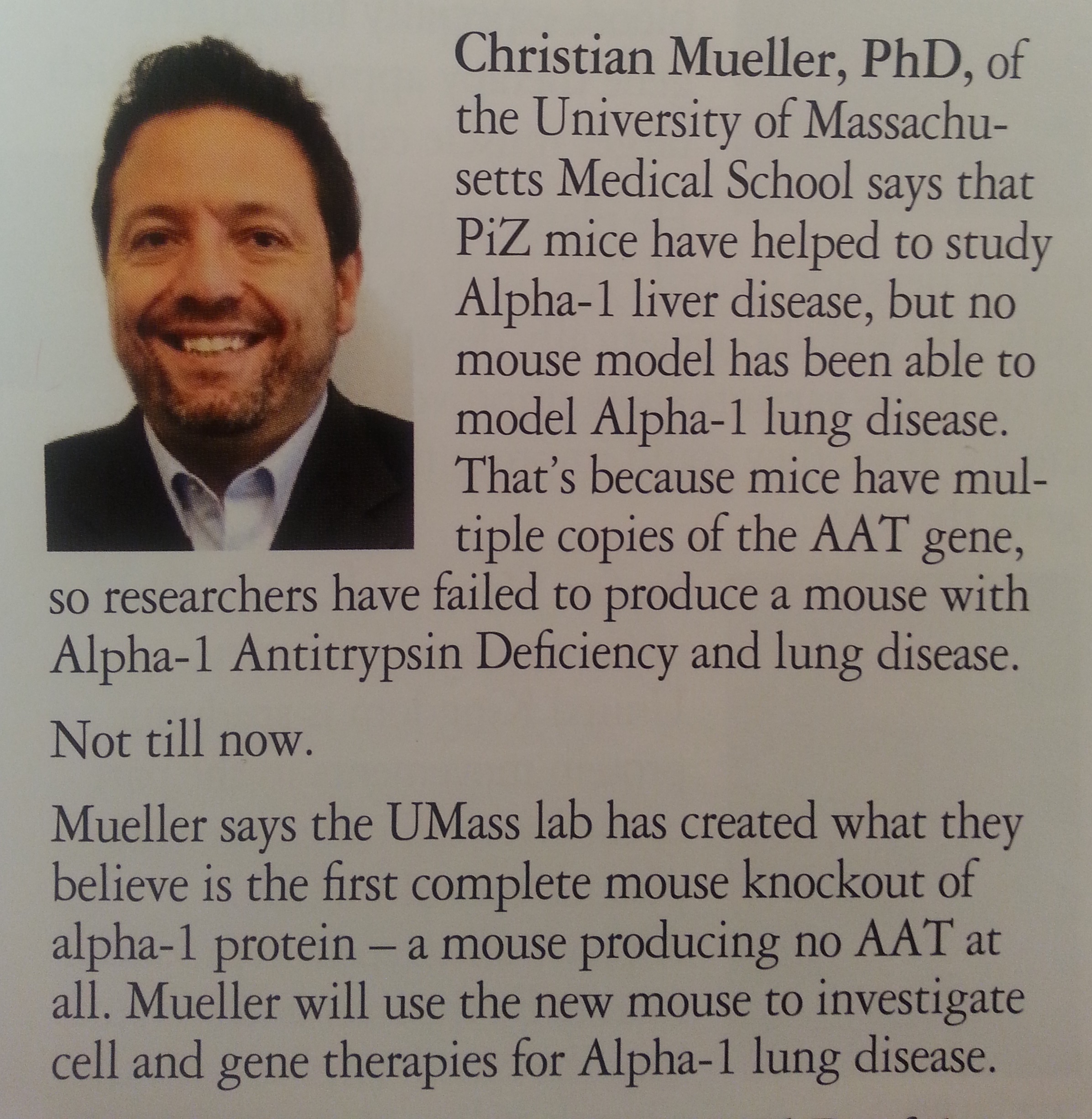 Article Alpha-1-to-one Fall 2016 Christian Mueller Article Alpha-1-to-one Fall 2016 Christian Mueller