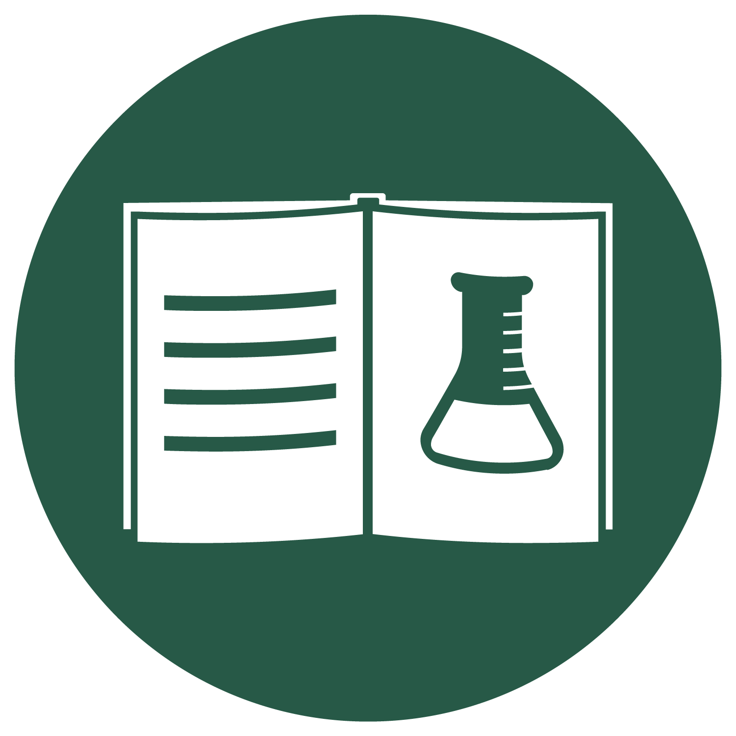 solid green circle with open book in white