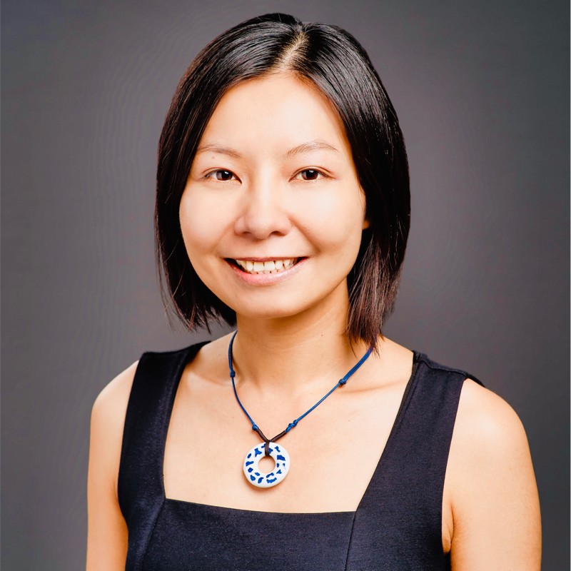 Asian woman with short hair