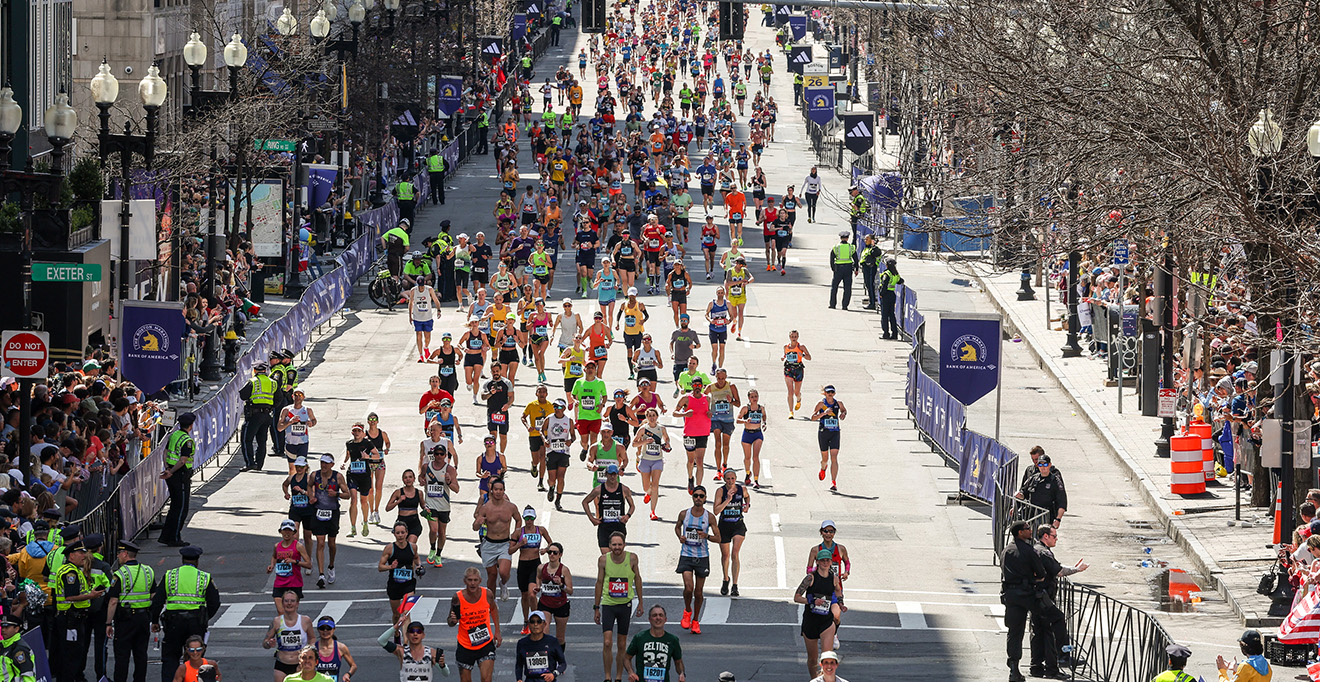 Boylston starting line, photo by Boston Athletic Association