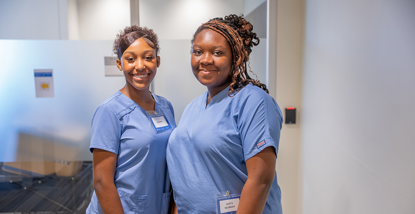 Photo of Worcester Tech juniors Leeana Roberts and Gifty Murray recently passed the Massachusetts nurse aide certification exam.