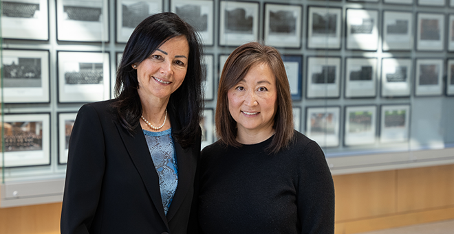 Milagros Rosal and Mary Ahn standing together