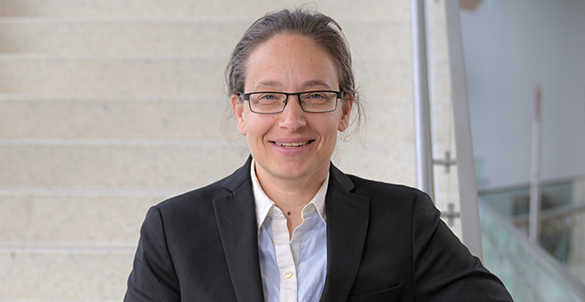Sarabeth Broder-Fingert wearing a black suit