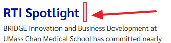 Siteimprove highlighting the empty space/link