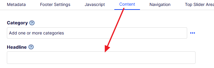 Displaying the Headline property for a CMS page